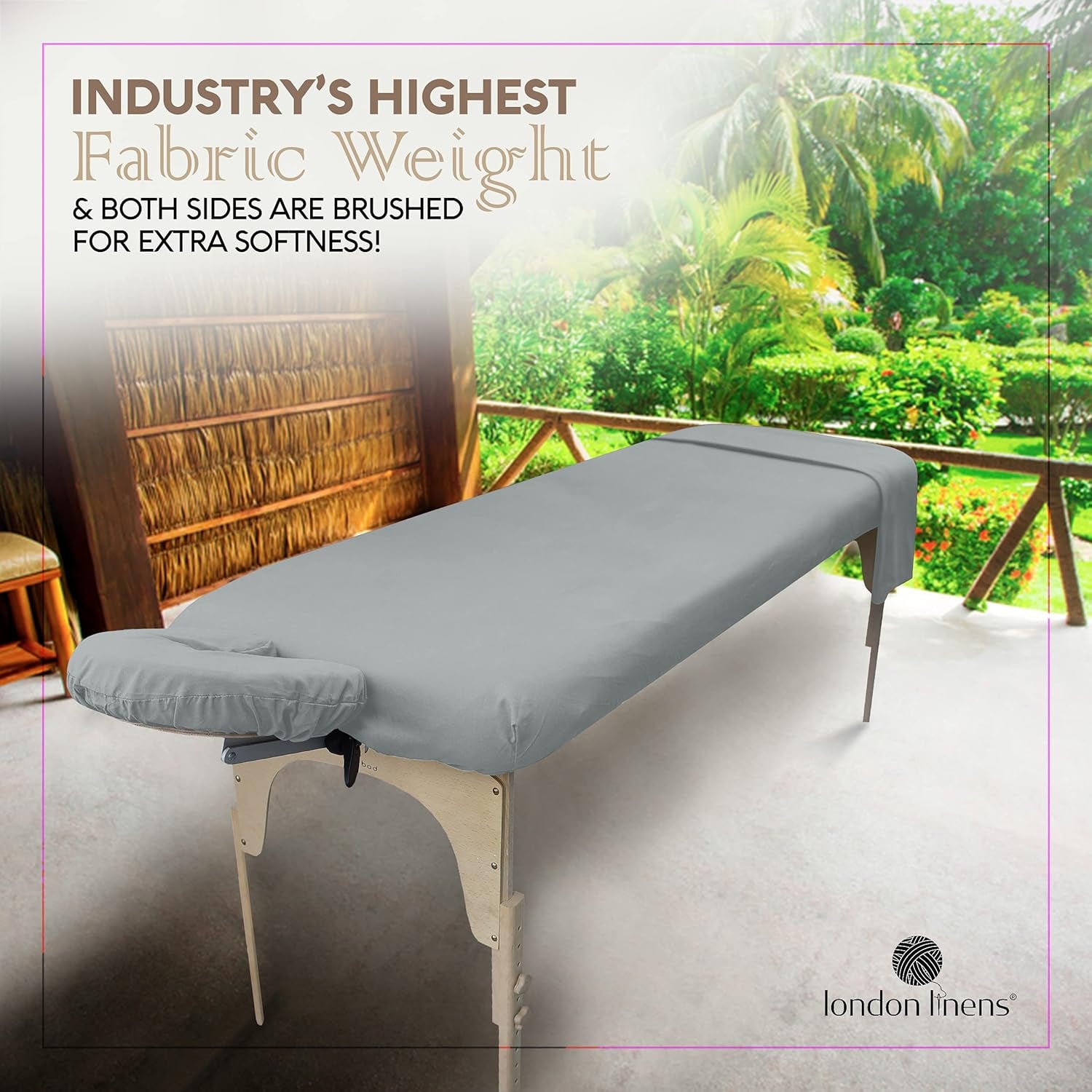 Soft Microfiber Massage Table Sheets Set 3 Piece Set - Includes Massage Table Cover, Massage Fitted Sheet, and Massage Face Rest Cover (Stone)