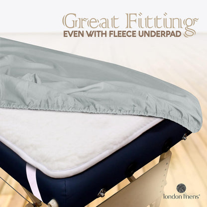 Soft Microfiber Massage Table Sheets Set 3 Piece Set - Includes Massage Table Cover, Massage Fitted Sheet, and Massage Face Rest Cover (Stone)